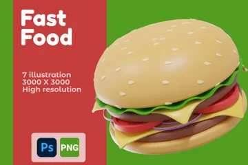 Fast food Pack 3D Illustration