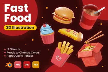 Fast food Pack 3D Illustration