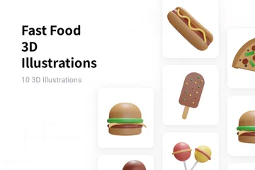 Fast food Pack 3D Illustration