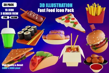 Fast food Pack 3D Icon