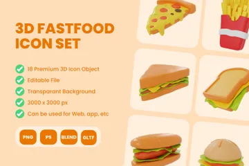 Fast food Pack 3D Icon