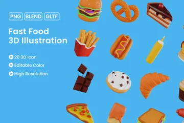 Fast food Pack 3D Icon