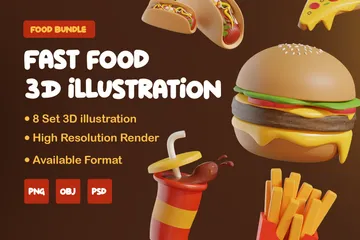 Fast food Pack 3D Icon
