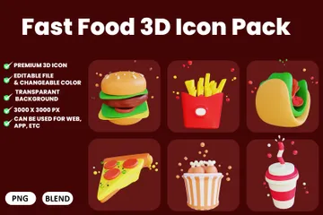 Fast food Pack 3D Icon