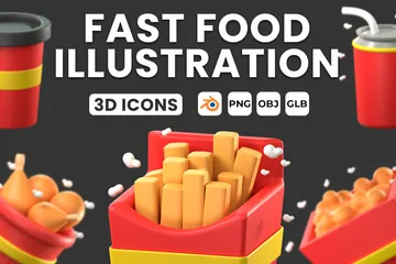 Fast food Pack 3D Icon