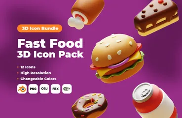 Fast food Pack 3D Icon