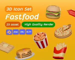 Fast food Pack 3D Icon