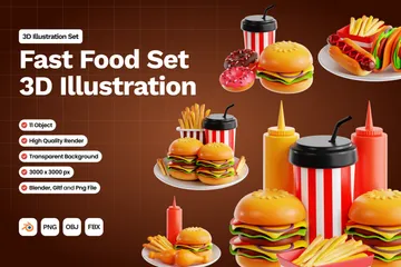 Fast food Pack 3D Icon