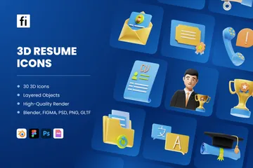 Resume 3D Icon Pack