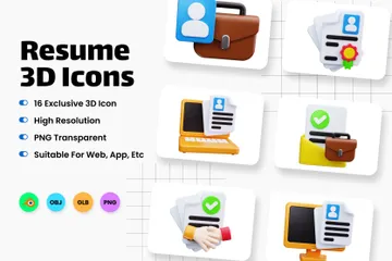 Resume 3D Icon Pack