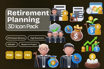 Retirement Planning 3D Icon Pack