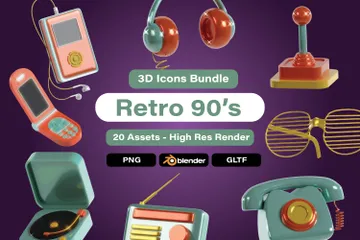 レトロ90年代 3D Iconパック