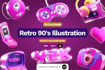 Retro 90er 3D Icon Pack
