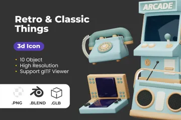 Retro And Classic Things 3D Icon Pack