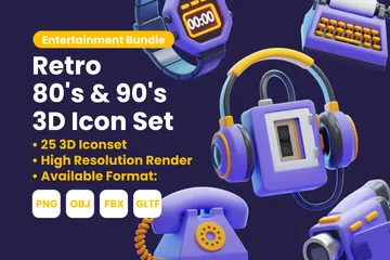 RÉTRO ANNÉES 90 Pack 3D Icon