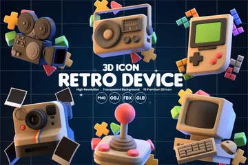 Retro Device 3D Icon Pack