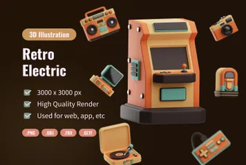 Retro Electronic 3D Icon Pack