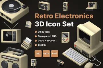 Retro Electronics 3D Icon Pack