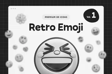 Emoji retrô vol. 1 Pacote de Icon 3D