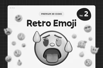 Emoji retrô vol. 2 Pacote de Icon 3D