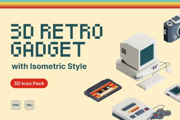 Retro Gadget 3D Icon Pack