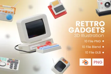 Gadgets retrô Pacote de Icon 3D