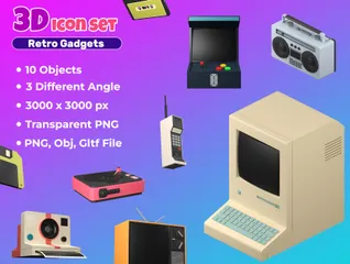 Retro Gadgets 3D Icon Pack