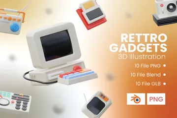 Retro Gadgets 3D Icon Pack