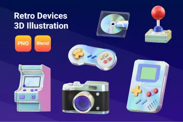Retro-Geräte 3D Icon Pack