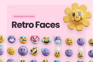 Retro-Gesichter 3D Icon Pack