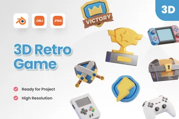 Retro-Spiel 3D Icon Pack