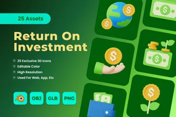 Return On Investment 3D Icon Pack