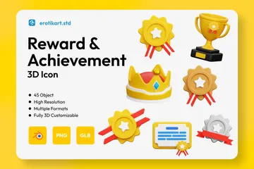 Reward And Achievement 3D Icon Pack