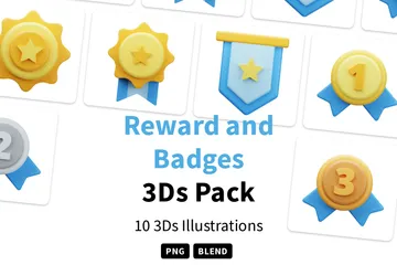 報酬とバッジ 3D Iconパック
