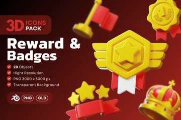 Reward & Badges 3D Icon Pack