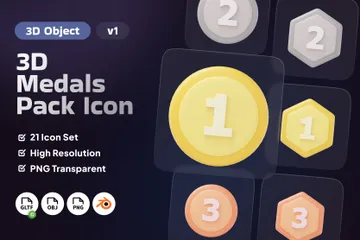 Reward Medal Pack Vol 1 3D Icon Pack