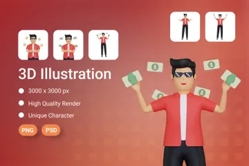 Rich Character 3D Illustration Pack