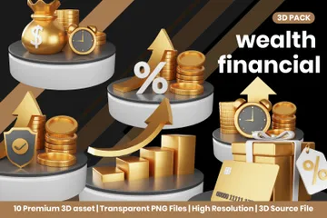 Financière de la richesse Pack 3D Icon