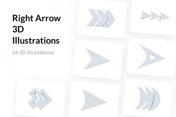 Right  Arrow 3D Illustration Pack