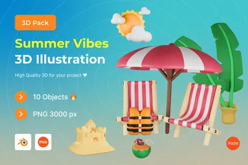 Ritmo de verão Pacote de Illustration 3D