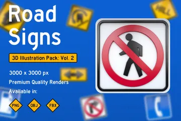 Road Signs Vol.2 3D Icon Pack