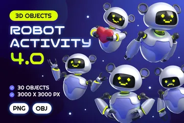 Robot 4.0 Paquete de Illustration 3D