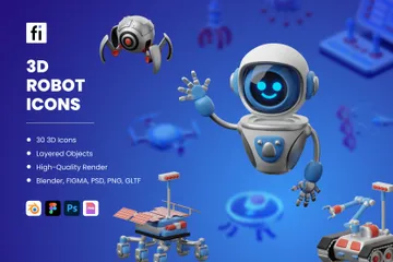 Robot 3D Icon Pack