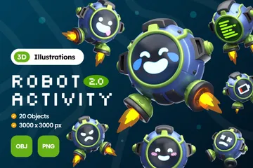 Robot Activity 2.0 3D Icon Pack
