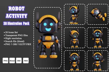 Robot Activity 3D Illustration Pack