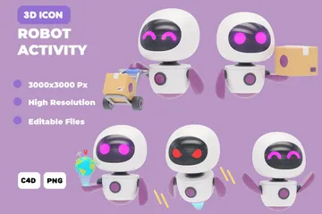 Robot Activity 3D Icon Pack