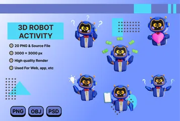 Robot Activity 3D Icon Pack