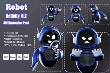 Robot Activity 3D Illustration Pack