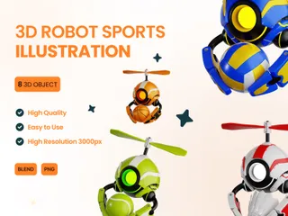 Robot Sport 3D Icon Pack