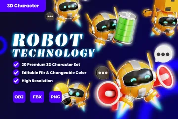 Robot Technology 3D Illustration Pack